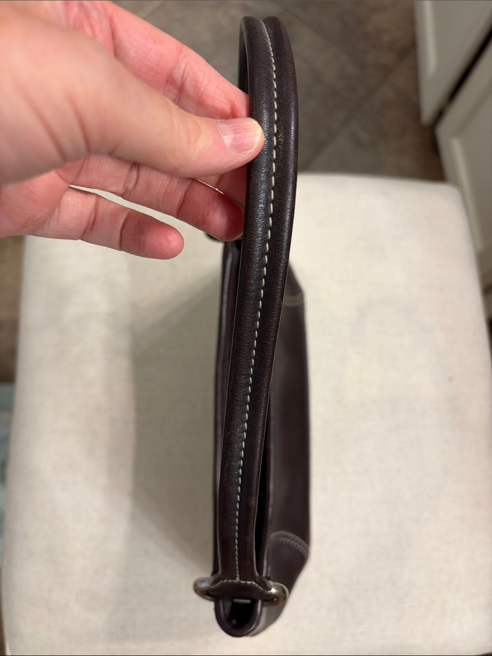 Cole Haan Dark Brown Leather Shoulder Bag - Picture 8 of 9